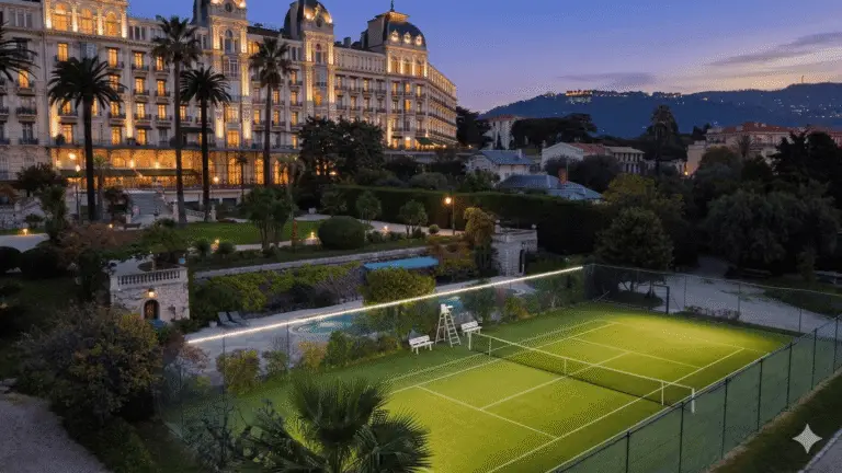 Court de tennis éclairé avec Tweener - Régina Nices - France